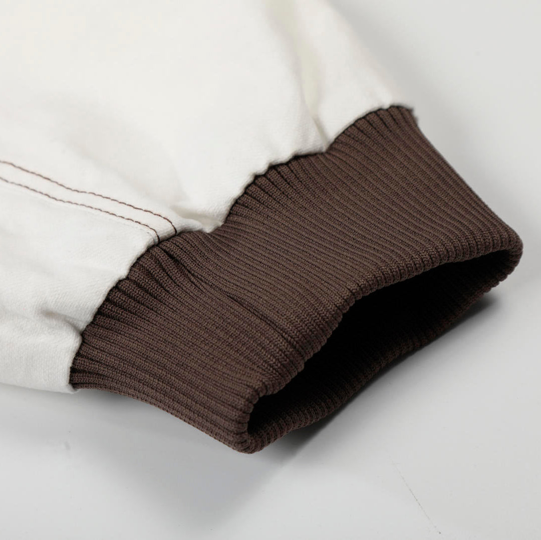 Ivory Contrast Stitch Utility Jacket