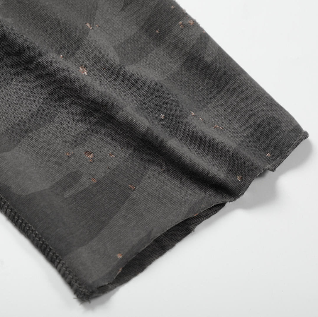 Shadow Camo Raw Neck Long Sleeve T-shirt