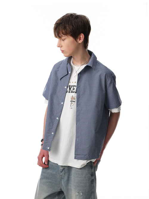 Slate Grid Short Sleeve Shirt