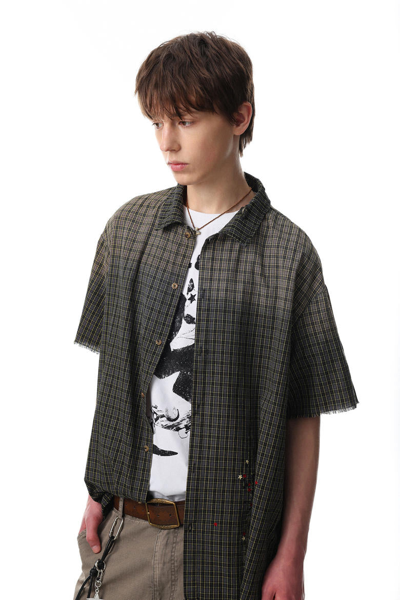 Emberline Distressed Plaid Shirt