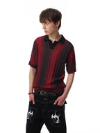 Noir Flame Mesh Polo T-shirt