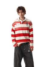 Oxford Stripe Long Sleeve Polo