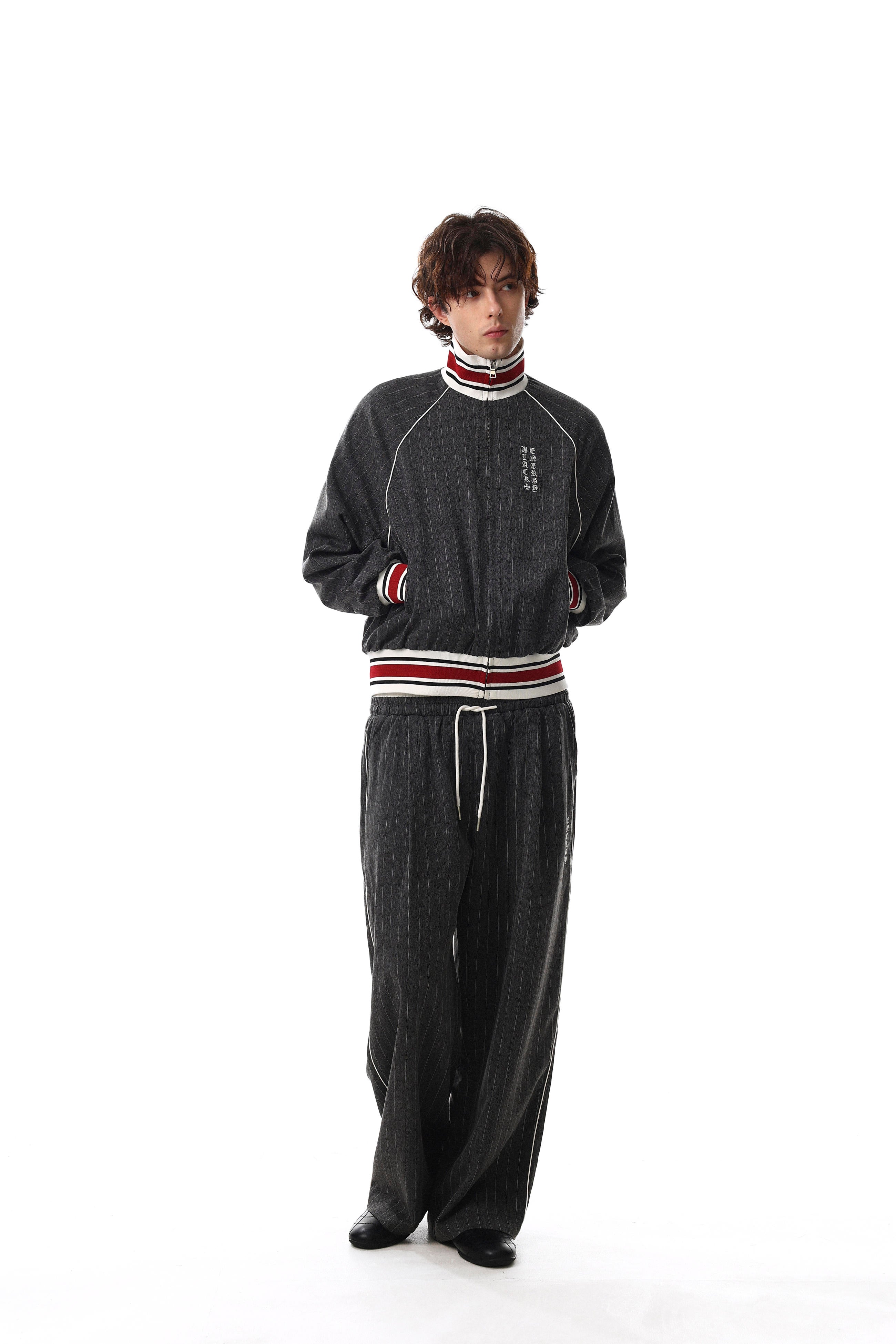 Varsity Pinstripe Track Jacket