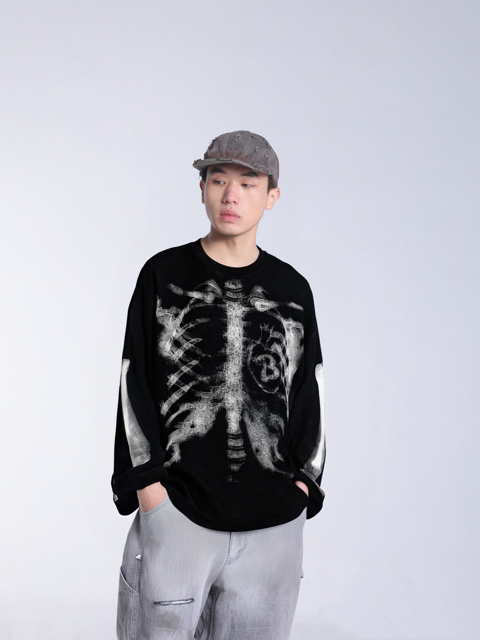X-Ray Skeleton Graphic Long Sleeve T-shirt