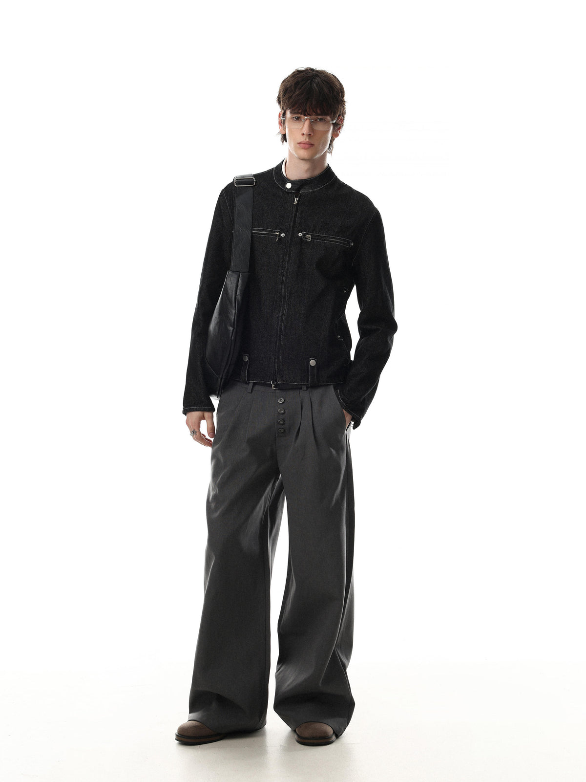 Circuit Contrast-Stitch Biker Jacket