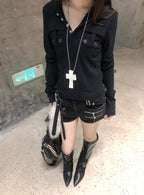 Sahara Grommet Hooded Long Sleeve