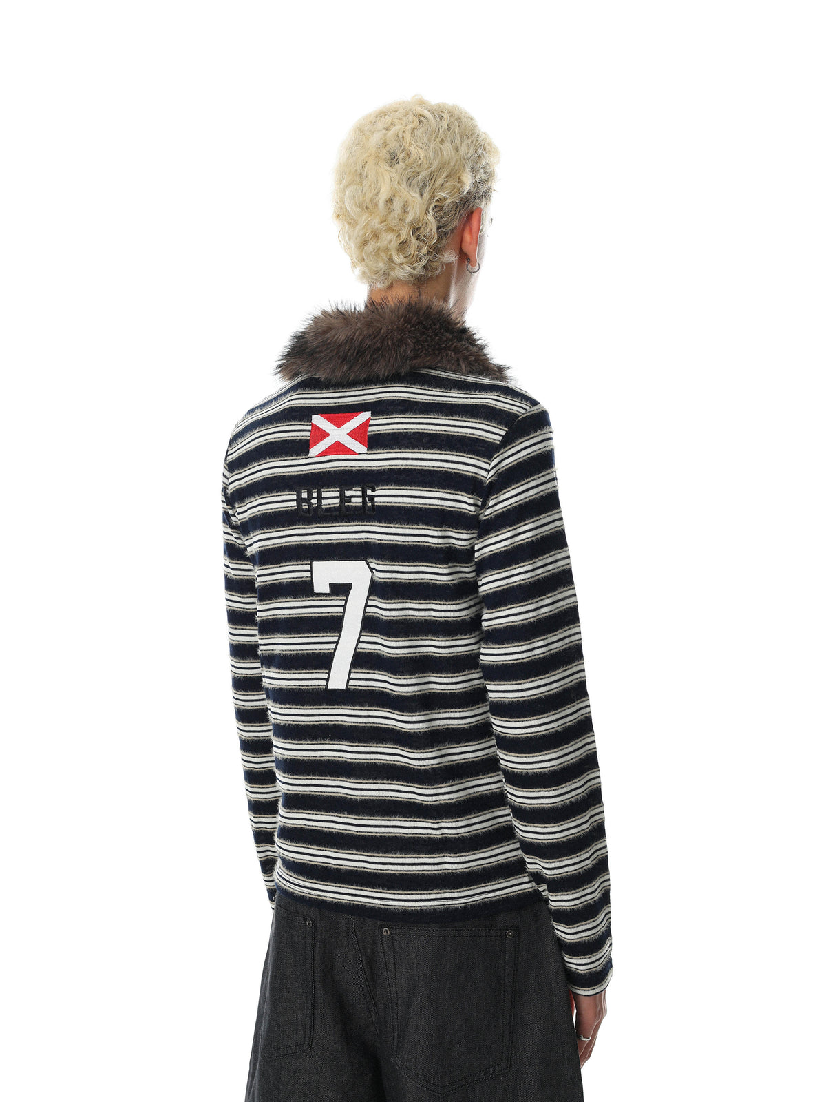 Meridian Fur Collar Long Sleeve Polo