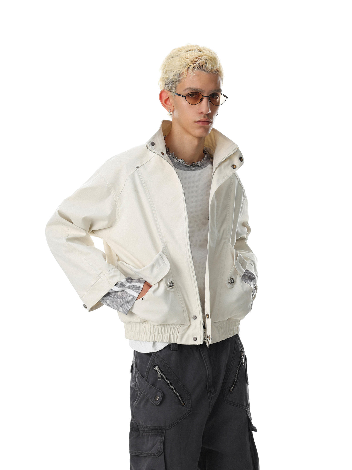 Apex High-Neck Cargo Bomber Jacket