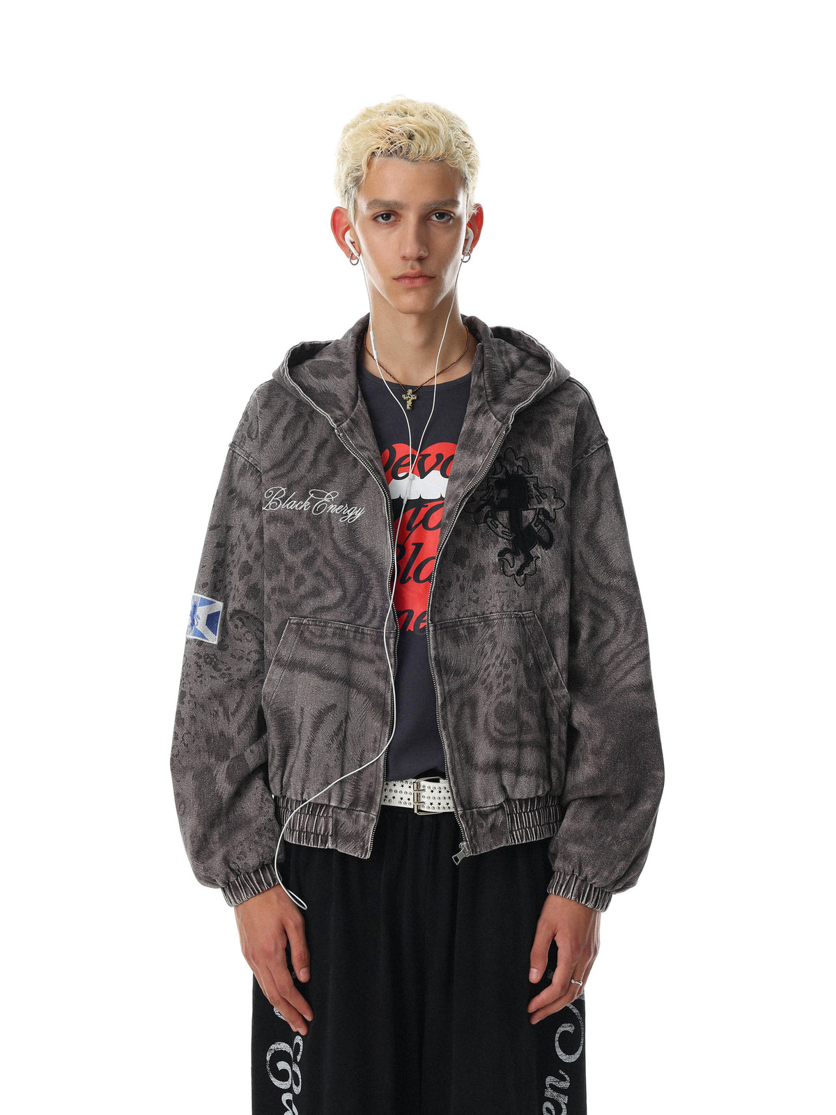 Vortex Acid-Wash Zip Hoodie