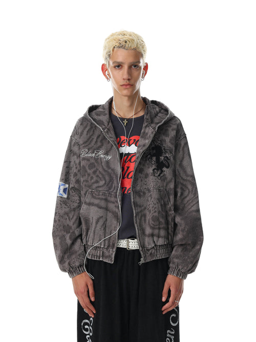 Vortex Acid-Wash Zip Hoodie