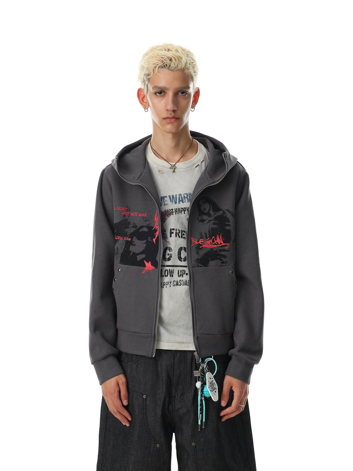 Vandal Studded High-Neck Hoodie