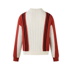 Varsity Stripe Zip Cardigan Sweater