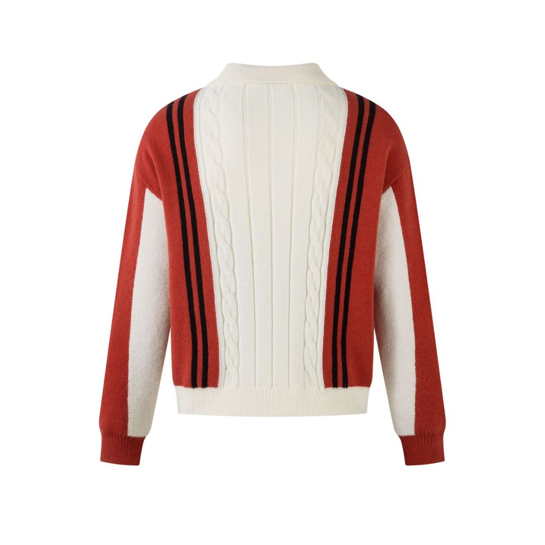 Varsity Stripe Zip Cardigan Sweater