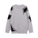 Frayed Crosses Knit Sweater