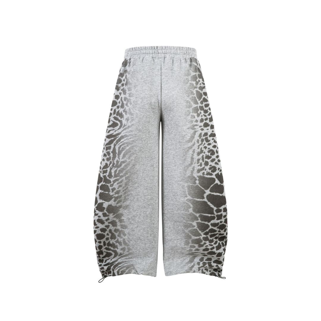 Grunge Leopard Wide-Leg Sweatpants