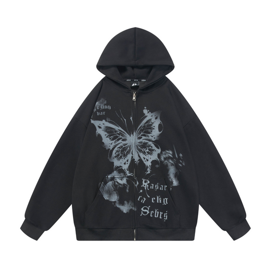 Butterfly Embrace Zip Up Hoodie