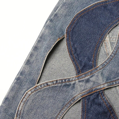 Stitched Elegance Denim Pants