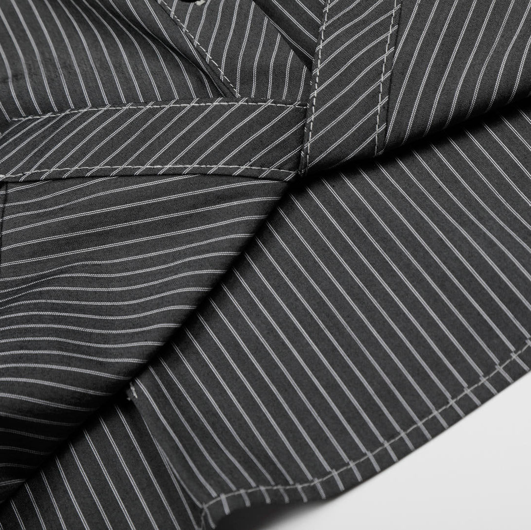 Midnight Pinstripe Button-Up Top