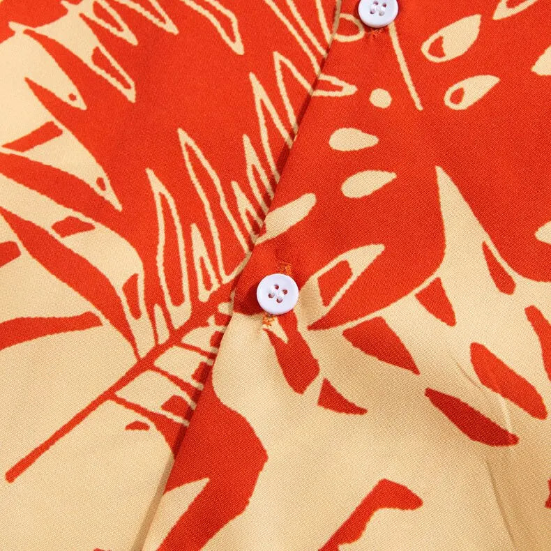 Red Palm Print Shirt