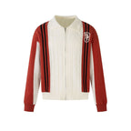 Varsity Stripe Zip Cardigan Sweater