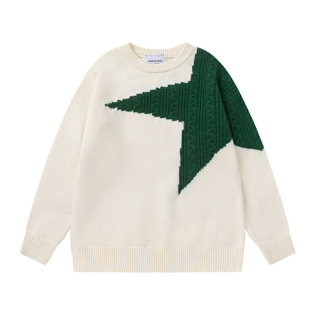 Retro Star Knitted Sweater