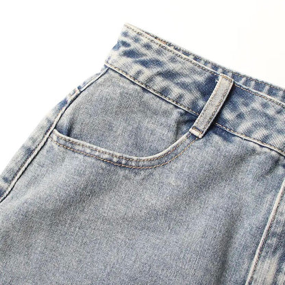 Stitched Elegance Denim Skirt