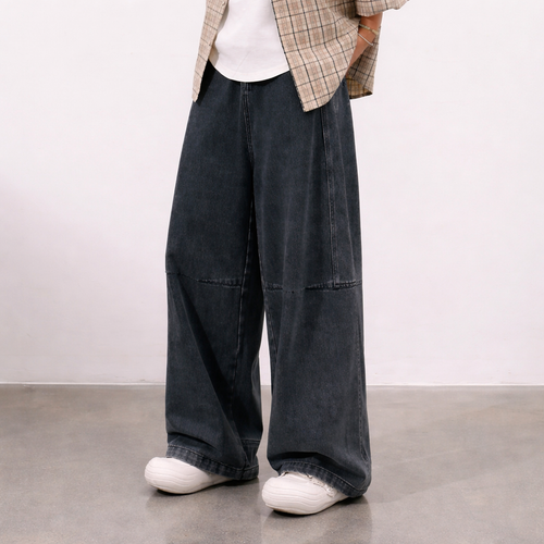 Slate Wide-Leg Baggy Jeans