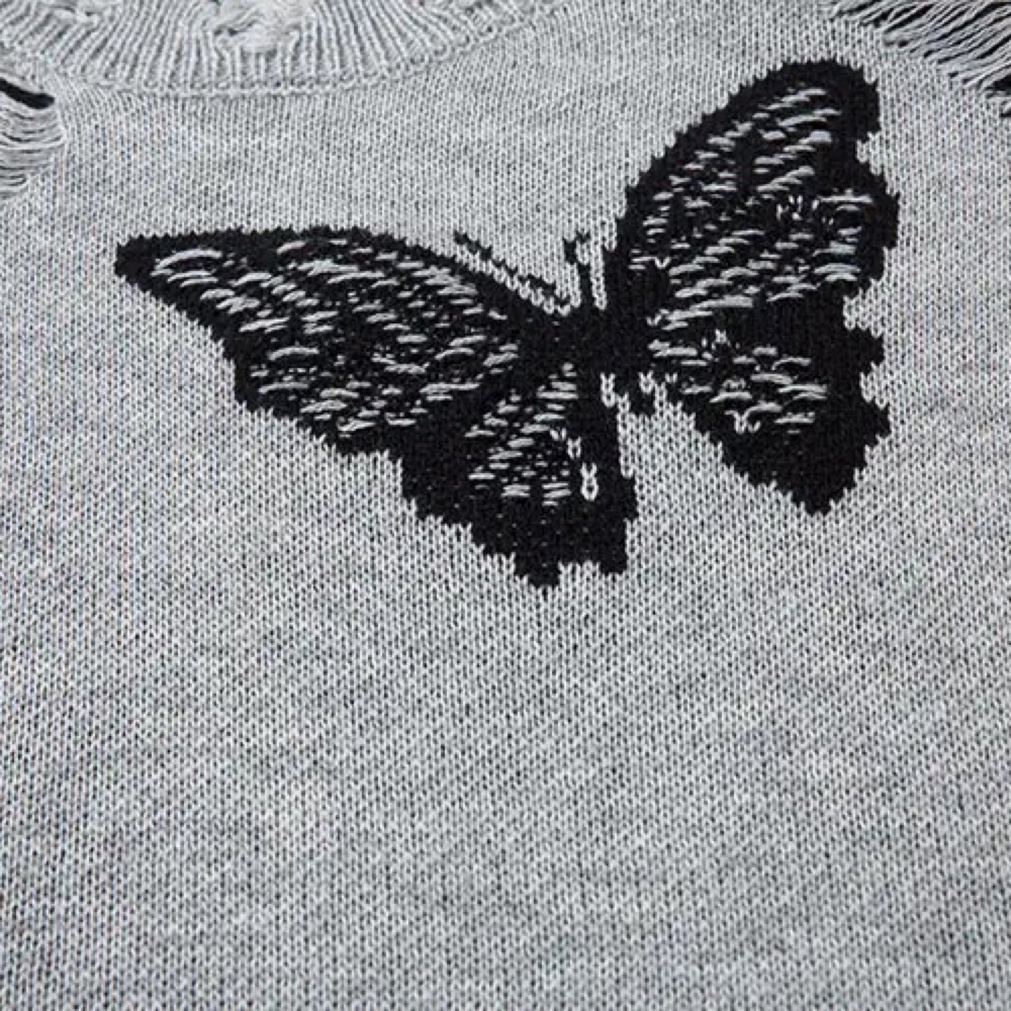 Butterfly Bliss Ripped Sweater