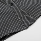 Midnight Pinstripe Button-Up Top