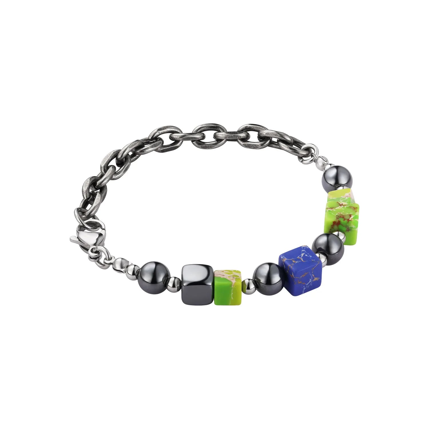 Faceted Stone and Link Bracelet