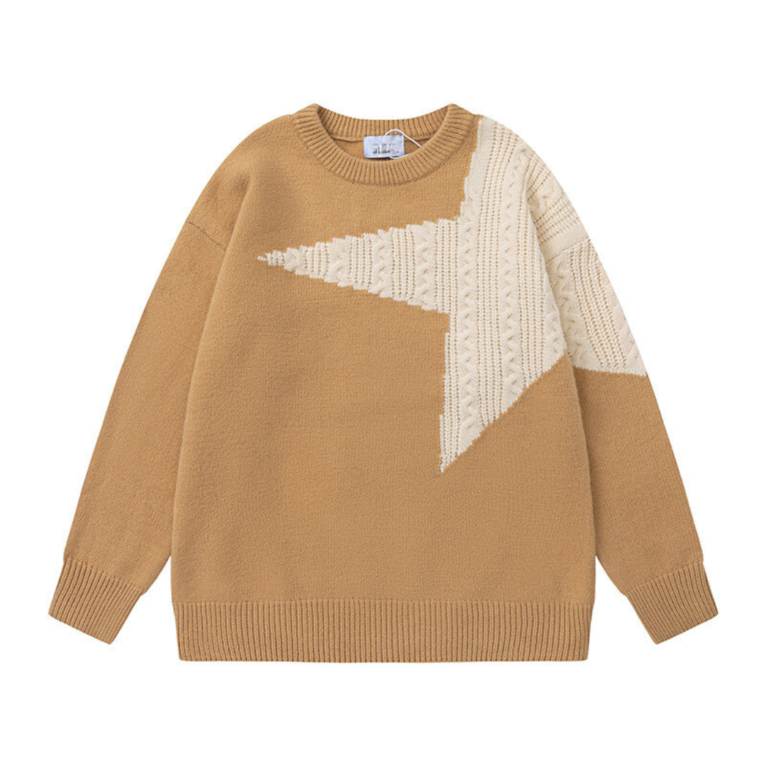 Retro Star Knitted Sweater