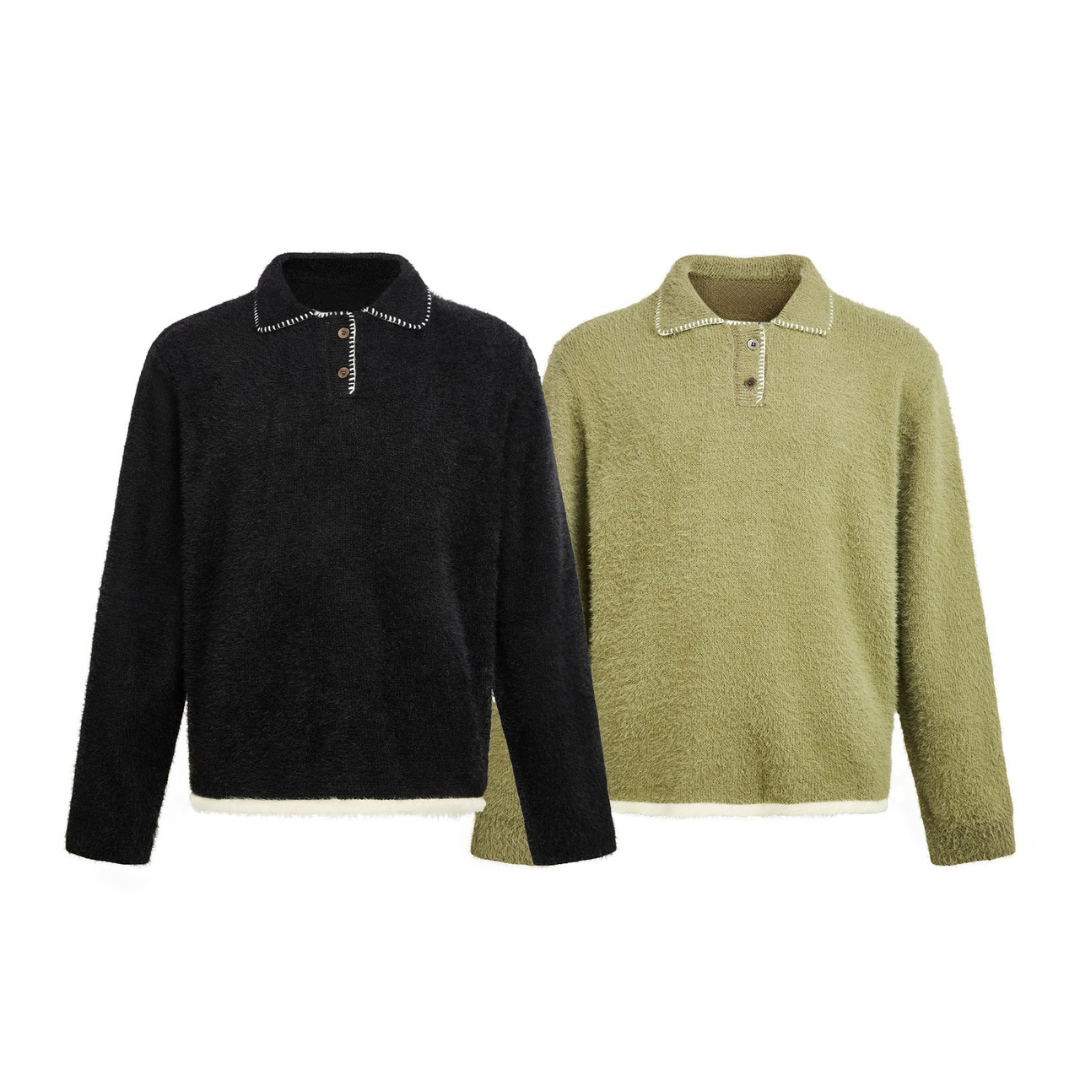 Soft Touch Knit Polo Sweater