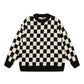 Checkered Knitted Sweater