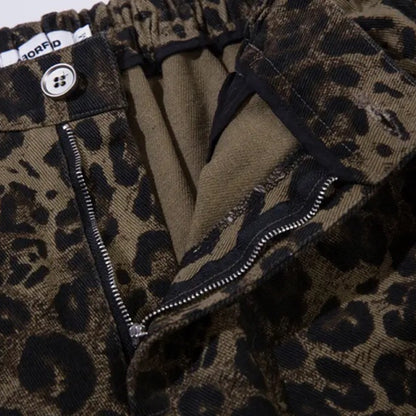 Leopard Print Pocket Shorts