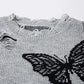 Butterfly Bliss Ripped Sweater