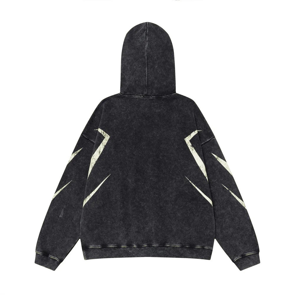 Urban Flames Distressed Hoodie