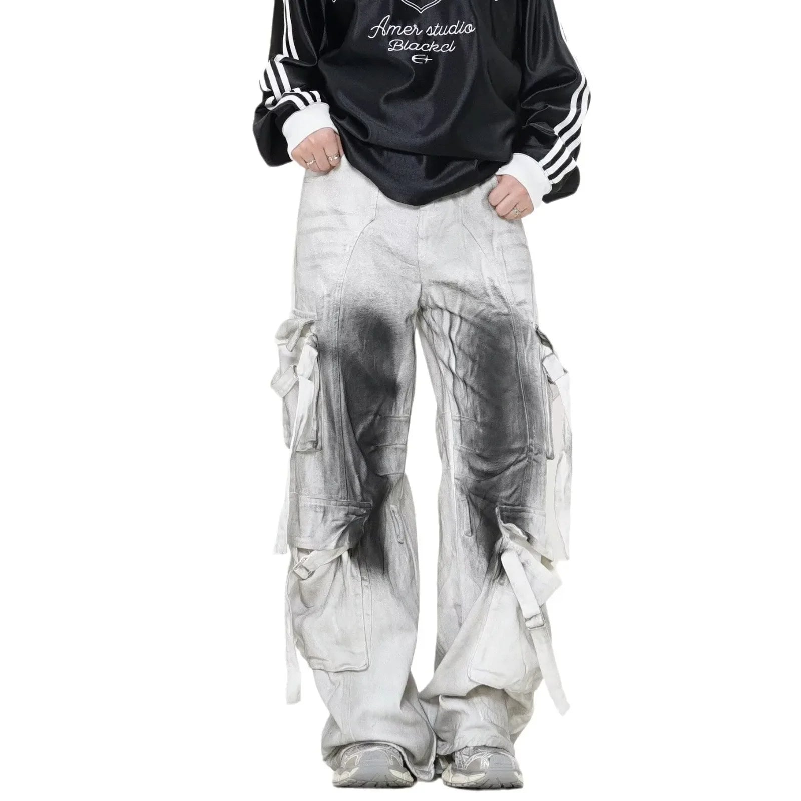Cipher White Layered Cargo Pants - h0neybear