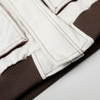 Ivory Contrast Stitch Utility Jacket