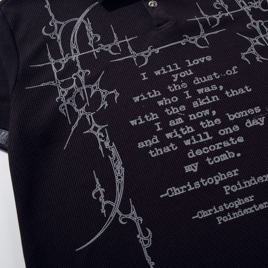 Poetic Decay Collared T-shirt Close up