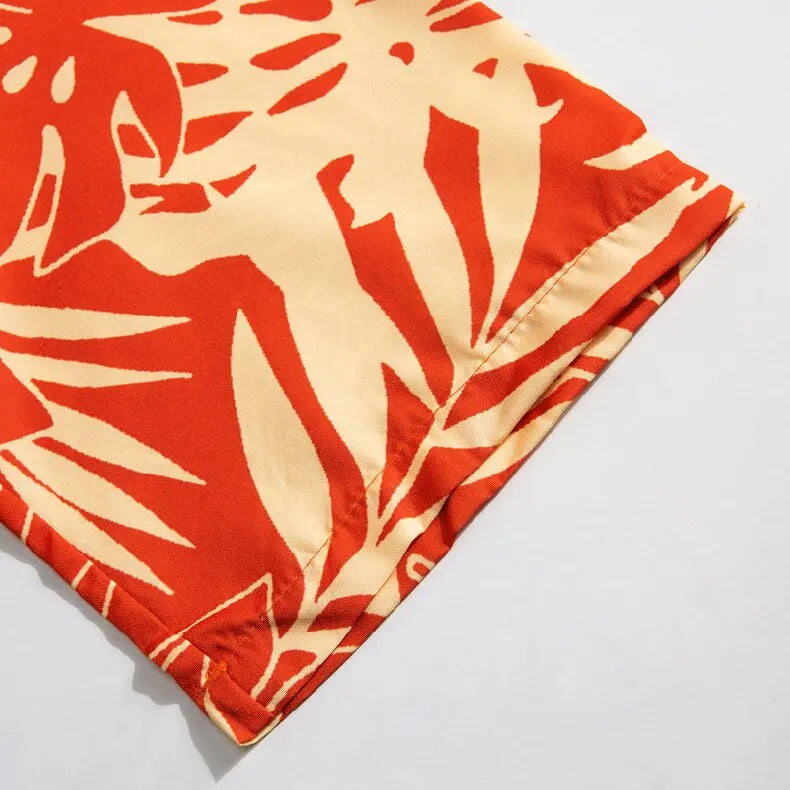 Red Palm Print Shirt