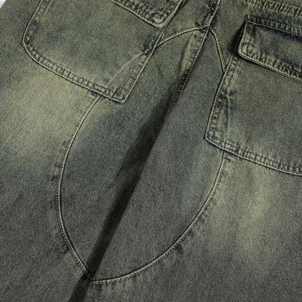 RetroPatch Denim Pants | Wide Leg Jeans for Men and Women