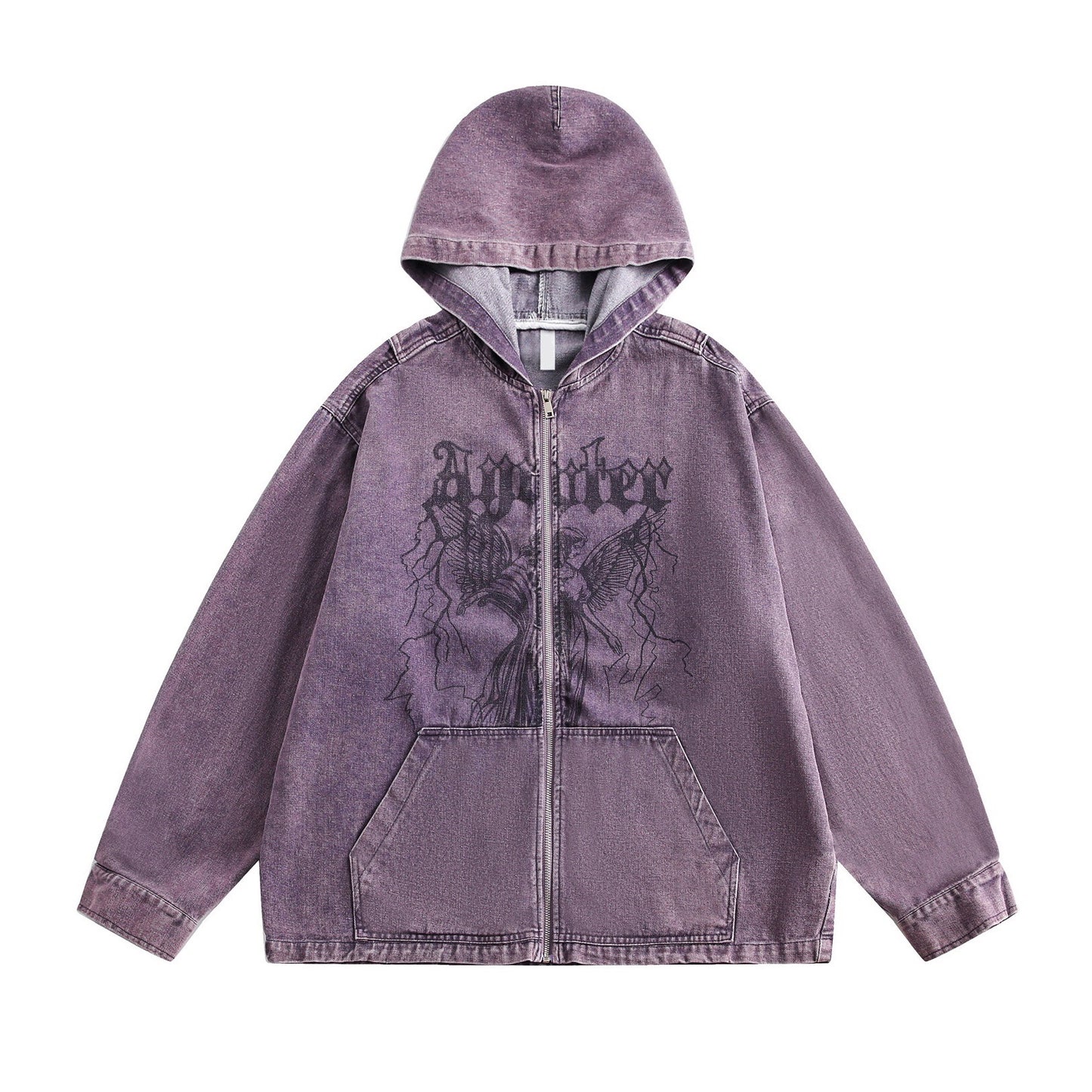 Apathy Angel Denim Hoodie - h0neybear