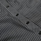 Midnight Pinstripe Button-Up Top