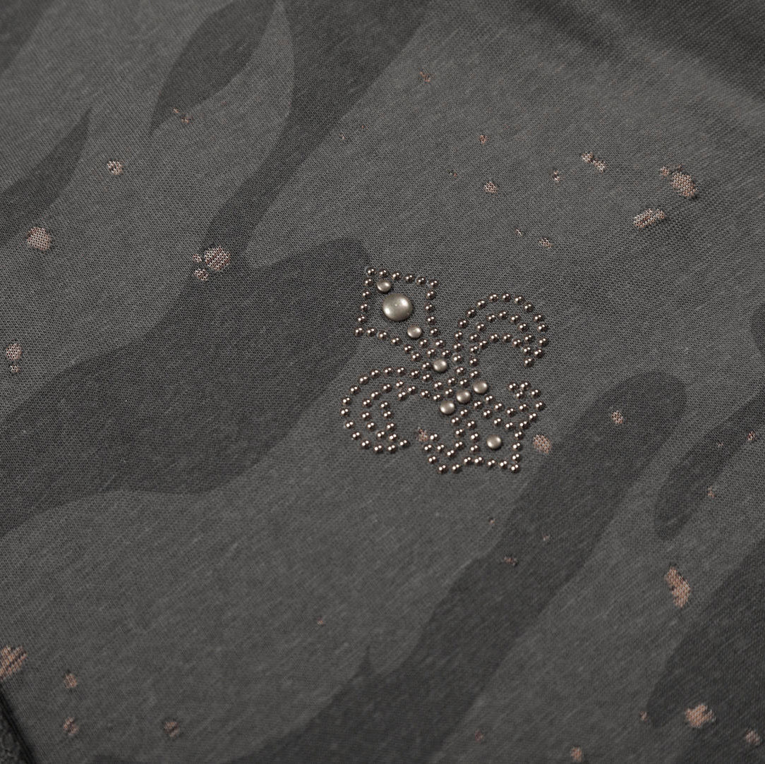 Shadow Camo Raw Neck Long Sleeve T-shirt