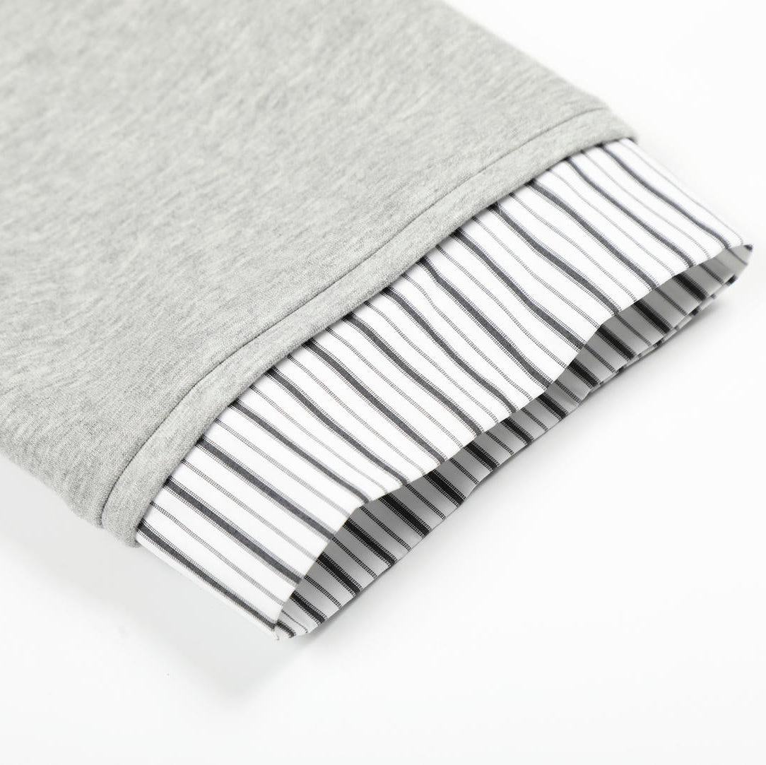 DualLayer Striped Collar Jacket