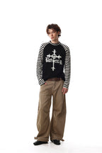 Gravecross Striped Raglan T-shirt