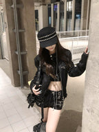 Circuit Contrast-Stitch Biker Jacket
