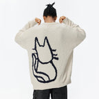 Fuzzy Script Crew Sweater