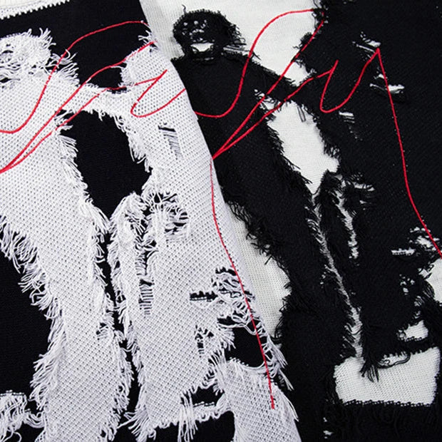 Crimson Stitch Void Sweater