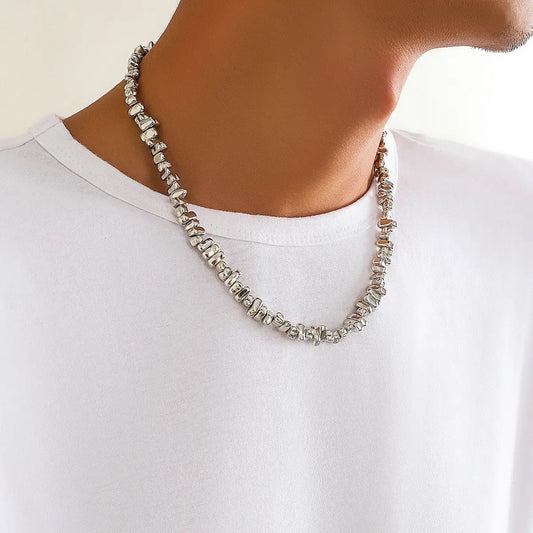 Silver Stone Beaded Necklace